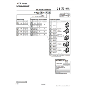 Pièces pneumatiques de l'électrovanne pneumatique SMC VXZ2D6LZ2RXB - Product Image 3
