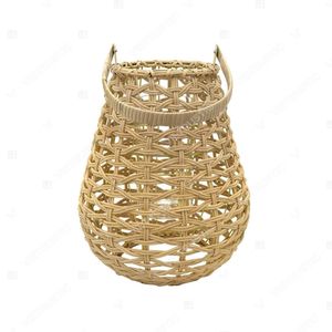 Vietrustic - Elegante Farol de Jardín, Portavelas de Vidrio, Farol de Bambú y Ratán, Portavelas de Mimbre - Product Image 4