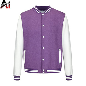 แจ็คเก็ตเบสบอลแบบคลาสสิกสำหรับผู้ชาย รุ่น Letterman Varsity จากโรงงาน OEM สีสันปรับแต่งได้ แจ็คเก็ตบอมเบอร์สุดเทรนดี้ สไตล์สตรีทแวร์ - Product Image 2