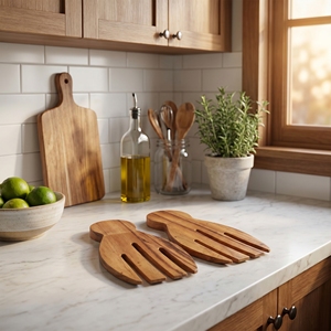 Ensemble de quatre petites cuillères en bois de Suar de qualité alimentaire, brun clair, longueur quatorze centimètres, ustensiles uniques, magnifiques et raffinés, décorations artistiques - Product Image 4