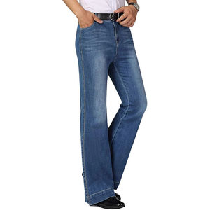 กางเกงยีนส์ทรงขาบานฟอกสีสไตล์สตรีทแวร์พรีเมียมสำหรับผู้ชาย พร้อมโลโก้แบบกำหนดเอง ผ้าเดนิมหนาพิเศษ ทรงตรงขากว้าง - Product Image 3