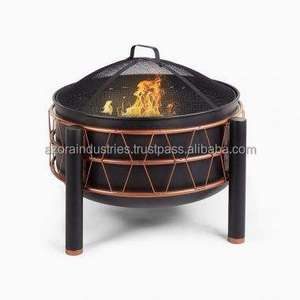 Diseño de vida minimalista personalizado para patio trasero Sense Black Garden Camping Fire Pit forma trenzada con calentador de Patio de tres patas - Product Image 2