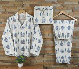 Conjunto de Pijama de Algodón Cómodo para Mujer, Estampado a Mano, Ropa de Dormir, Vestido para Damas de Honor, Tallas Incluidas hasta 5XL para Adultos - Product Image 1