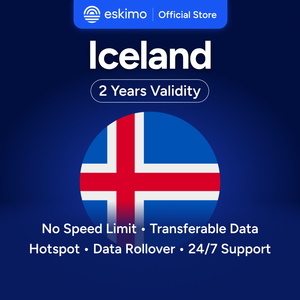 Eskimo Islandia - Tarjeta SIM digital de 1 GB, datos de alta velocidad 4G/5G, no se requiere SIM física, válida por 2 años, transferencia de datos ilimitada - Product Image 1