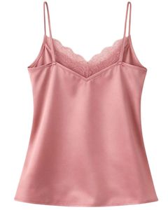 Blush Pink Satin Camisole Shorts Set Women Sleepwear <b>Lace</b> Trim Spaghetti Strap Breathable Summer Nightwear Pajama Set Lounge - Product Image 2