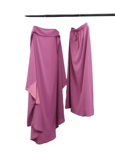 ชุดคลุมยาวแบบ 2 ชิ้นสำหรับผู้หญิงมุสลิมในวันอีด ผ้าคลุมศีรษะแบบคิมา กระโปรงยาว ชุดละหมาดแบบอบายะ ชุดบุรกา ผ้าวิสโคส ยับยาก แห้งเร็ว ระบายอากาศได้ดี ทรงหลวม - Product Image 4