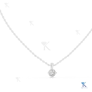 0.50 CT Brilliant Cut Lab Grown Diamond Solitaire <b>Pendant</b> Necklace 14K 18K <b>Solid</b> <b>Gold</b> Open Basket Fine Women's Party Wedding - Product Image 2