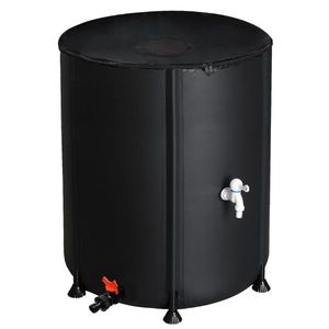 Black 50-Gallon Folding Rain Barrel Water Collector for Garden Supplies - Product Image 2