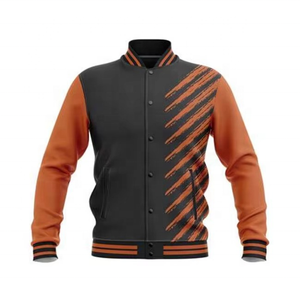 Veste bombardier universitaire Letterman de baseball unisexe vêtements de sport d'hiver pour hommes en cuir de laine véritable imperméable grande taille double couleur - Product Image 1