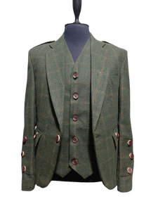 Veste de mariage traditionnelle en tweed Argyle pour homme, best-seller de Ventoria Enterprises, noire, résistante à l'eau, hiver, personnalisable - Product Image 1