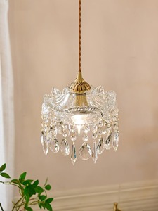 Elegant Crystal Pendant <b>Light</b> With Water Drop Glass Chandelier For Ceiling Lighting Decorations - Product Image 1