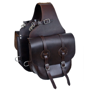 Sacoche en cuir pour selle de cheval western et moto, design artisanal sculpté à la main, 100% cuir de buffle, couleur personnalisable - Product Image 1