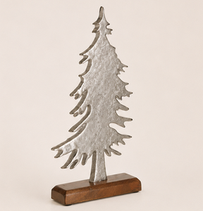 Handmade Hammered Metal Xmas <b>Tree</b> <b>Tabletop</b> Decoration Rustic Silver Embossed Christmas Sculpture For Festive Party And Winter - Product Image 3