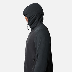Ensemble de survêtement à capuche pour homme, manches longues, noir uni, imprimé délavé, coupe-vent, sportif, en Spandex/Nylon, pour l'automne, coupe ample, avec détails latéraux - Product Image 4