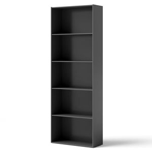 Libreria in Legno Multifunzionale a 5 Ripiani 23,5 X 9,5 X 67 Pollici per Casa e Ufficio, Scaffali Resistenti per Uso Domestico e Professionale - Product Image 1