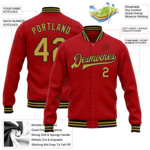 เสื้อแจ็คเก็ตเบสบอลแบบสั่งทำตามความต้องการสูง  ชุดทีม Letterman  ปักโลโก้ ชื่อ หมายเลข  ชุดกีฬา  ผู้ผลิตขายส่ง - Product Image 2