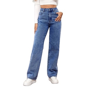 Jeans en denim décontractés et ajustés pour femmes, taille plus, avec fermeture éclair confortable, personnalisables, collection automne, de BD - Product Image 4