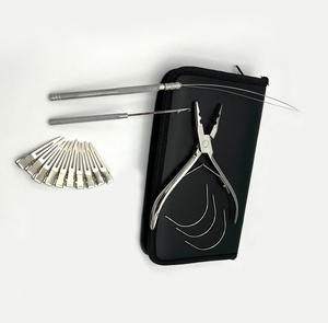 Professional Hair Extension <b>Beading</b> Tools <b>Kit</b> with Pliers Pulling Hook Leather Pouch Customize Hair Extension Tools - Product Image 5