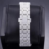Montre de luxe carrée en alliage à quartz, chronographe analogique pour homme, bracelet en acier inoxydable, fermoir déployant, cadran en cristal saphir 41 mm, mouvement ETA
