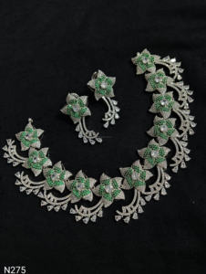 Ensemble de bijoux de mariée en diamant américain classique Collier et boucles d'oreilles en deux pièces pour mariage Style classique à la mode - Product Image 4