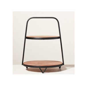 Support à gâteau rond en métal de qualité supérieure pour gâteaux, cupcakes, pâtisseries et desserts avec finition décorative pour les tables d'événements - Product Image 2