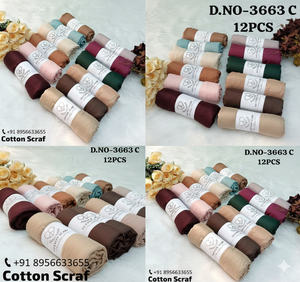 Women's crinkle cotton Plain Pattern Regular <b>Scarf</b> Stole Soft & comfortable cotton Fabric All Season Daily/Winter/Outdoor - Product Image 5