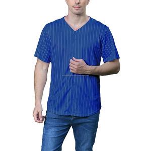 Men's 100% Polyester Baseball Jersey Solid Print Plain Casual Button Down Short Sleeves T-<b>Shirt</b> Sports Uniform S-2XL - Product Image 1
