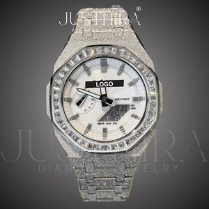 Reloj de Lujo Personalizable para Hombre, Estilo Hip-Hop, con Correa de Acero, Esfera de 41 mm, Diamantes Moissanite VVS Mixtos, Movimiento de Cuarzo - Product Image 2