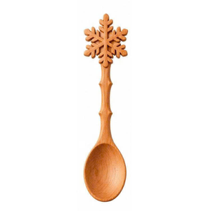 Cuchara de madera navideña de tamaño personalizado con artesanía hecha a mano para pedidos al por mayor y de marca privada para vajilla navideña - Product Image 1