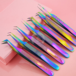 Vente en gros Extensions de cils isolants Pince à épiler multicolore fine X Antidérapante méga volume Pince à épiler 45 90 degrés Outils - Product Image 1
