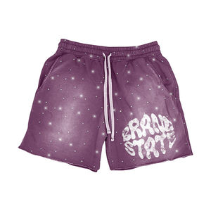 Ensemble sweat à capuche et short coupe classique pour homme 2026 |   Design en strass et impression sérigraphique |   Tenue d'été personnalisée en deux pièces OEM - Product Image 6