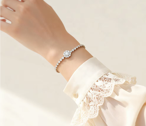 Orelia Luxe 925 Sterling Silver Moissanite Tennis Bracelet Brilliant Cut Claw <b>Set</b> Adjustable Chain <b>Bangle</b> Luxury Unisex for - Product Image 2
