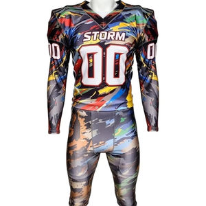 Uniforme de football américain personnalisé léger et respirant à manches courtes, grande taille, couleur unie de haute qualité, 100 % maille à col en V sur le devant - Product Image 1