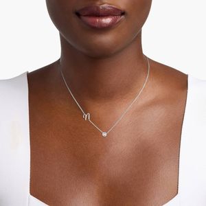 Chain-Set Initial N <b>Necklace</b> With Lab-Grown Diamonds In Yellow Gold - Product Image 4