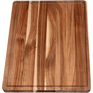 Plateau de service et planche à découper en bois naturel rustique - Forme rectangulaire, épaisseur 2,0 cm, compatible lave-vaisselle - Product Image 4