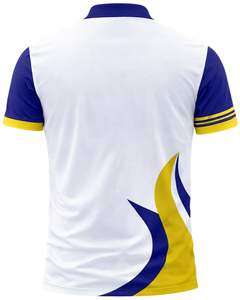 T-shirt de sport personnalisé pour homme, blanc, bleu, jaune, à séchage rapide, en polyester, imprimé sur mesure, manches courtes, pour entraînement, gym, course à pied - Product Image 2