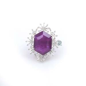 Purple Adjustable Eternity Band Ring-Casual Fashion Designer Inlay Ring - Product Image 4