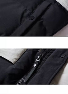 Custom Men's Hip Hop Hooded Puffer Jacket 100% Polyester Fiber Filling Ultralight <b>Winter</b> <b>Coat</b> <b>White</b> Front ZESHAN ZAFAR PRODUCTS - Product Image 2