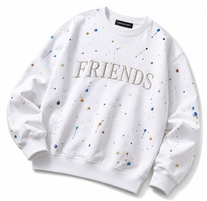 เสื้อสเวตเชิ้ตคอกลมสีขาว พิมพ์ลาย ทรงปกติ สำหรับผู้ชาย สวมใส่สบายๆ ในฤดูใบไม้ร่วง ผลิตจากผ้าฝ้ายถัก 100% - Product Image 4