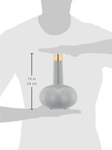 Vase à fleurs gris, design élégant et décoratif, résistant, couleur gris mat avec revêtement en poudre, disponible pour le bureau et le balcon - Product Image 2
