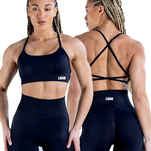 Soutien-gorge de sport sans couture à bretelles, taille EU 7 FC, avec logo personnalisé, pour femmes, vêtements de sport, soutien élevé, haut de sport, fitness - Product Image 3