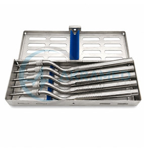 5 Pcs Dental Surgical Osteotome Set with Sterilization Cassette Adjustable Bone Spreading Concave Tip CE ISO Certified - Product Image 1