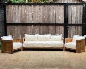 Luxury Canaya Outdoor Sofa Set Premium Teak Wood Furniture Garden Patio Poolside Dining Apartment Elegant Modern Design <b>Thick</b> - Product Image 6