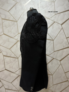 Blazer Onyx Black TR Lachko Neo Jodhpuri con diseño circular Eclipse, capas superpuestas y abalorios en forma de arco concéntrico - Product Image 3