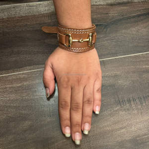 Top Quality <b>Horse</b> <b>Bits</b> Silver Tone <b>Horse</b> <b>Bit</b> Hardware with Adjustable Pin Buckle Women Wide Cowhide Leather <b>Bracelet</b> for Unisex - Product Image 4