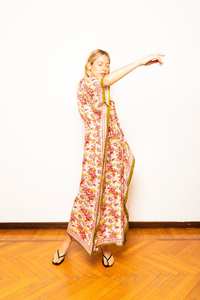 Caftán indio de algodón estampado a mano para mujer, ligero, estilo bohemio, para verano. - Product Image 2