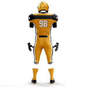 Men's <b>Compression</b> Football Set Short Sleeve Jersey Padded Short Sublimation Custom Digital Printing Sportswear Uniform OEM - Product Image 3