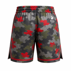 Pantalones Cortos Deportivos de Baloncesto para Hombre RONAL SPORTS, Camuflaje, Secado Rápido, con Cordón Ajustable, Logotipo Frontal Sublimado - Product Image 2
