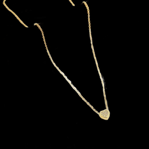 Collar con Colgante de Moissanita en Forma de Corazón Plateado para Mujer, Calidad de Exportación, Engaste Pavé, Cadena de Serpiente, Joyería Romántica para Uso Diario - Product Image 1