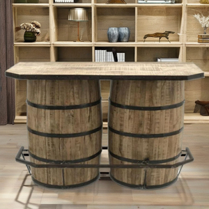 Solid Wood 2 Barrel Metal Footrest Shelf Modern Home Furniture Cabinet Entry Living Room Hospital School Bathroom Hall - Product Image 1